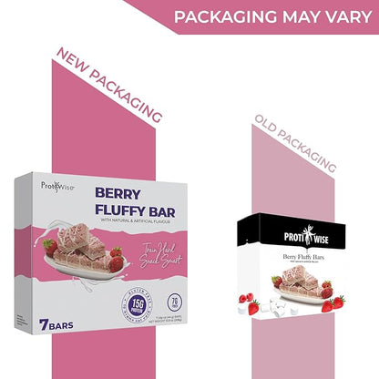 ProtiWise – Berry Fluffy High Protein 15g Bar | 7/Box | Weight Loss, Diet, Keto Friendly, Hunger Control, Meal Replacement | Gluten Free, Low Fat, Low Sugar