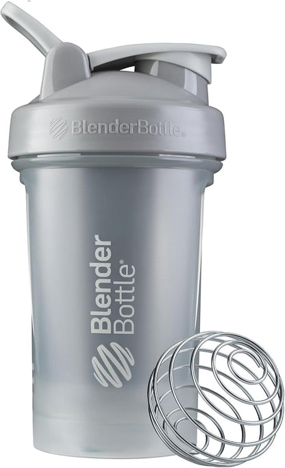 BlenderBottle Classic V2 Shaker Bottle Perfect for Protein Shakes and Pre Workout, 20-Ounce, Pebble Grey