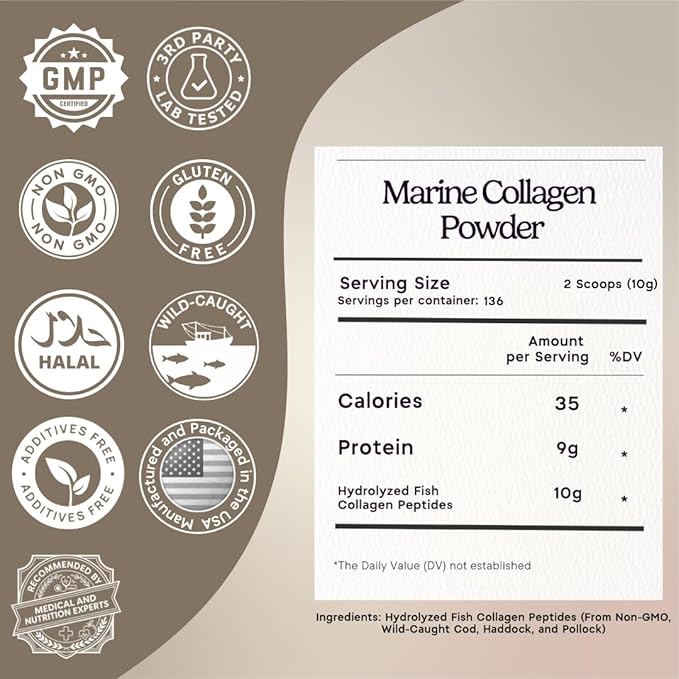 Zen Principle Marine Collagen Peptides Powder 3 lb. Wild-Caught Fish, Non-GMO. Supports Healthy Skin, Hair, Joints and Bones.Hydrolyzed Types I, II, III, and IV Protein. Amino Acids. Easy to Mix.