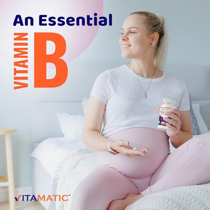 Vitamatic Folic Acid 1000 mcg (1 mg) - Vegetarian Tablets - 1667 mcg DFE - Vitamin B9 (240 Count (Pack of 1))