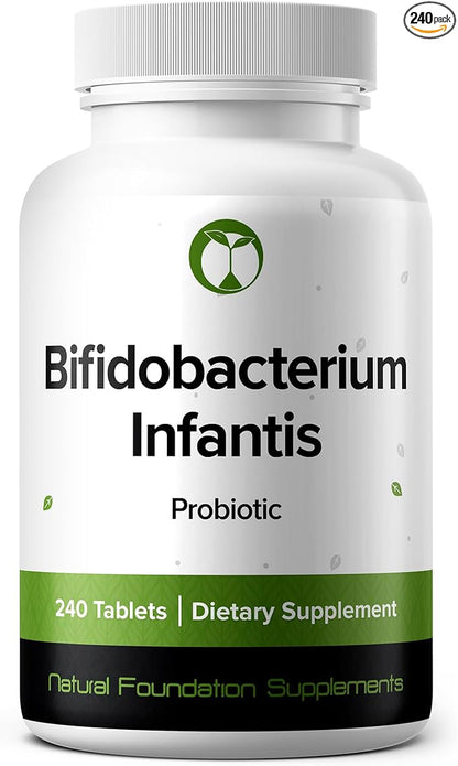 Bifidobacterium Infantis Probiotic Supplement 240 Tablets 3 Billion CFU Probiotics for Men & Women Supports Intestinal Digestive & Gut Health (240, Bifidobacterium Infantis)