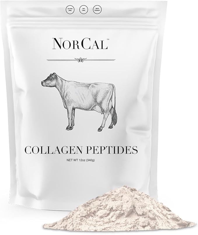 Norcal Hydrolyzed Collagen Peptides, 12oz | 20g Protein, 0g Carbs/Fat | Grass-Fed Brazilian Cows | for Easy Mixing & Bioavailability | US GMP Certified
