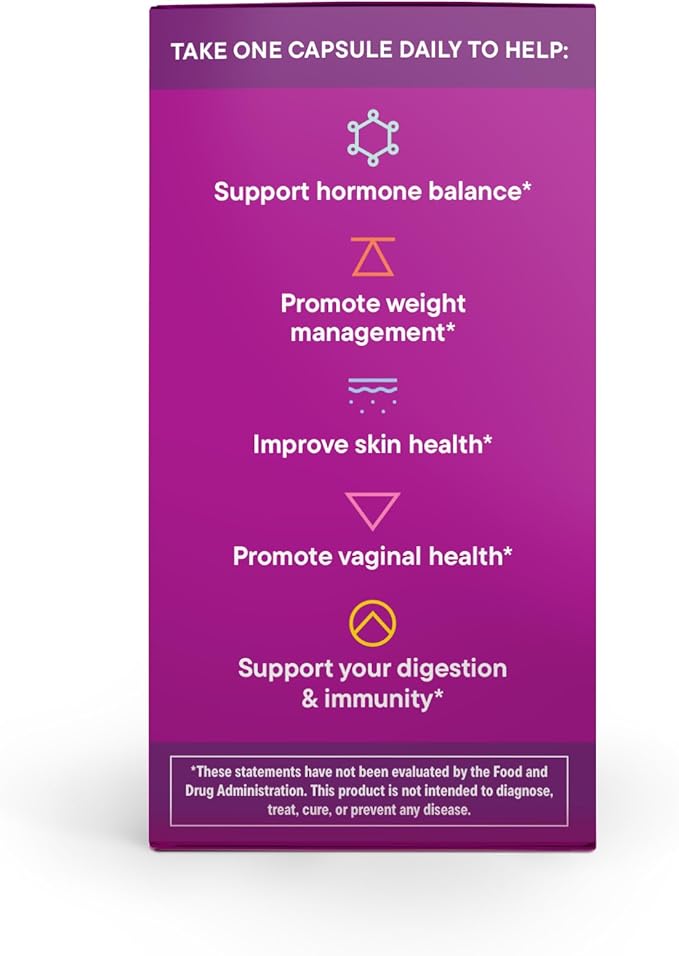 Daily Nouri Hormone Balance Probiotics for Women | Hormone Balance for Women | PMS, Hormonal Acne, & Bloating Support | 7 Clinically Studied Strains + Omega | 30-Day Supply