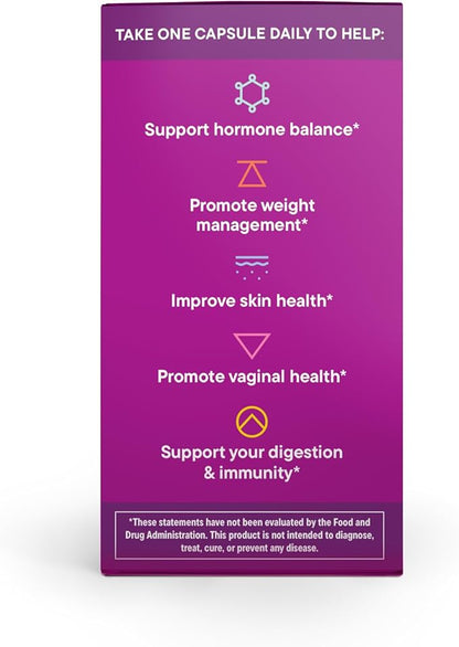 Daily Nouri Hormone Balance Probiotics for Women | Hormone Balance for Women | PMS, Hormonal Acne, & Bloating Support | 7 Clinically Studied Strains + Omega | 30-Day Supply