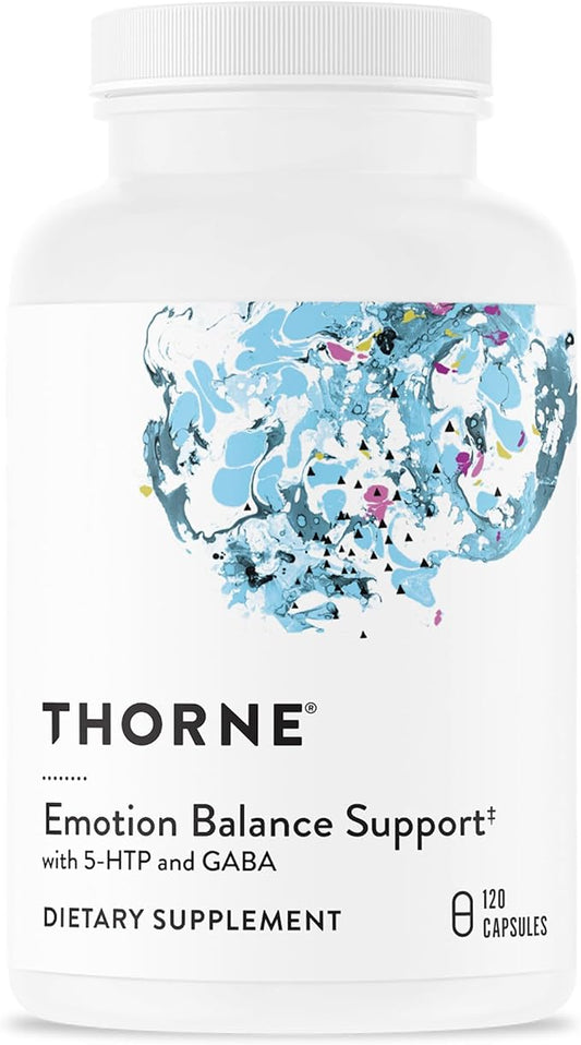 THORNE - Emotion Balance Support - Supports Mood & Stress Management* - Vitamins B6, B12 & C, 5-HTP, GABA, Rhodiola, Folate (5-MTHF) & L-Tyrosine - Third-Party Certified - Gluten-Free - 120 Capsules