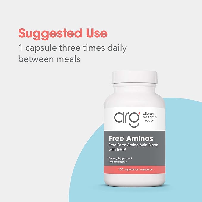 Allergy Research Group Free Aminos Supplement - Lean Muscle Mass Support, Vegetarian Capsules - 100 Count