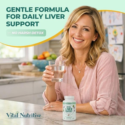 Vital Liver Support New Formula Liver Supplement and Liver Vitamin – 9-in-1 Liver Health Formula,Cleanse & Repair Formula with Organic Milk Thistle Supports Liver Health Cleanse