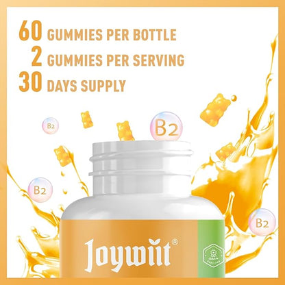 Vitamin B2 Gummies | Riboflavin 400mg | B2 Vitamin 400mg Chewable for Adults and Kids, Migraine Relief & Energy and Nervous System Support, Non GMO, Vegan - 60 Counts