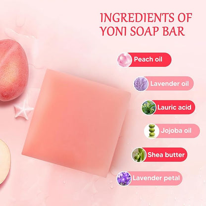 Feminine Wash & Yoni Oil & Yoni Soap Set for Women, Yoni Wash for Vaginal Ph Balance Remove Odor,Yoni Oil for Women Moisturizing, 1 Fl.Oz Feminine Oil & 5.07 Fl.Oz Vaginal Gel 3.53 Oz Yoni Soap Peach