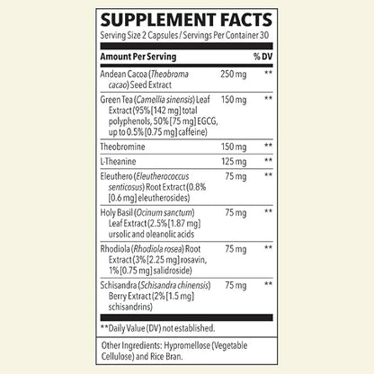 LifeSeasons Energy - Vitality Support - Energy Booster for Physical and Cognitive Strength - No Jitters - Increases Stamina - Contains Green Tea and L-Theanine - 60 Count (Pack of 1)