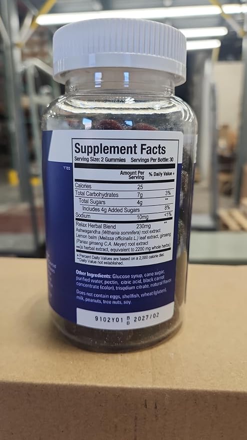 Viteey Ashwagandha Gummies with Ginseng & Lemon Balm - Mood, Calm & Stress Support Ashwagandha Supplements - Vegan, Gluten-Free - 120 Count