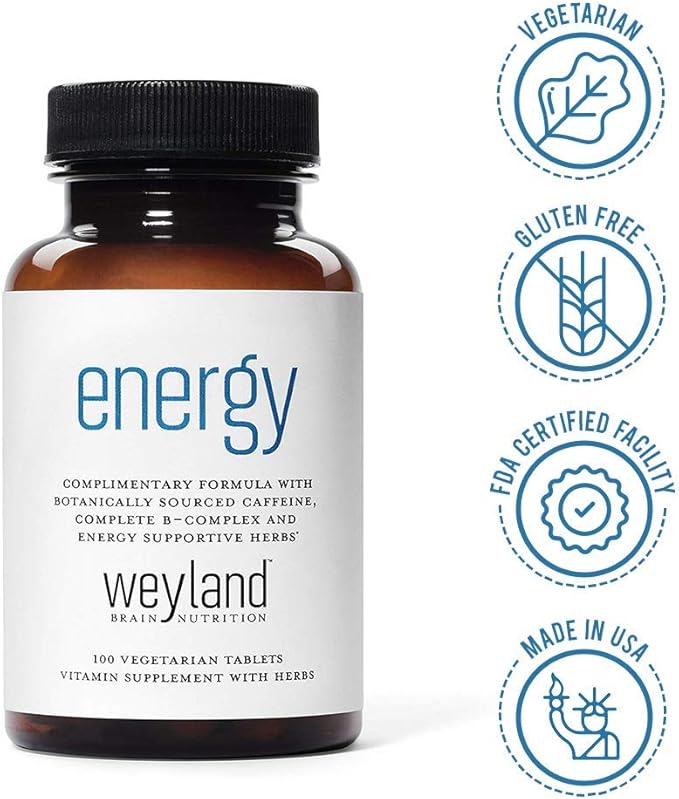 Energy | Complimentary Formula w/Botanically Sourced Caffeine | Complete B-Complex & Energy Supportive Herbs (Pack of 2)