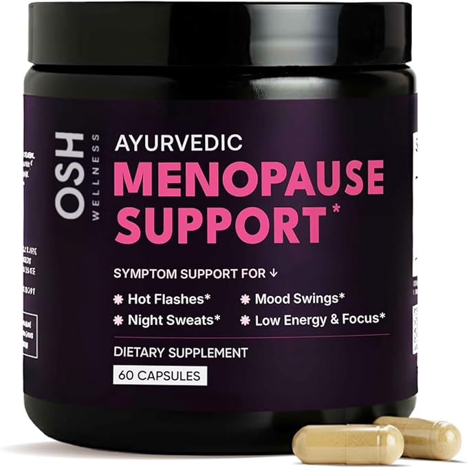 Menopause Supplements for 45+ Women | Hot Flash, Night Sweat & Mood Swing Relief | Ayurvedic Herbal Blend with Shatavari, Ashwagandha, Black Cohosh | Eases Dryness & Boosts Libido | 60 Capsules