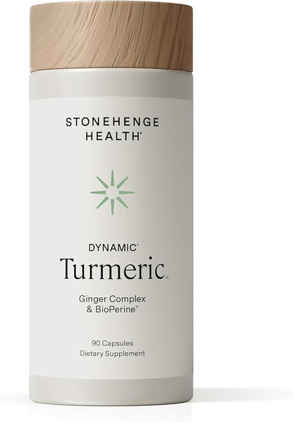 Stonehenge Health Dynamic Turmeric Curcumin with Ginger - High Potency - 1,650 mg Turmeric with 95% Curcuminoids & BioPerine, 90 Vegetarian Capsules
