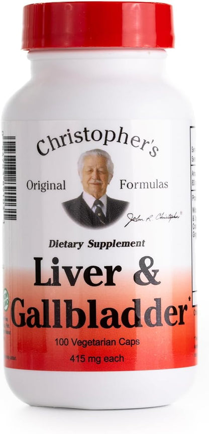 Christopher's Original Formulas Liver & Gallbladder Formula Capsules - Gallbladder Supplements with Digestive Enzymes & Natural Herbs