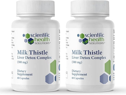 Milk Thistle Liver Detox Complex – Clinical-Grade Liver Support Supplement with Turmeric, Dandelion, Beet, Picrorhiza, Black Pepper – Phase I & II Detox – 60 Capsules – Non-GMO (2-Pack)