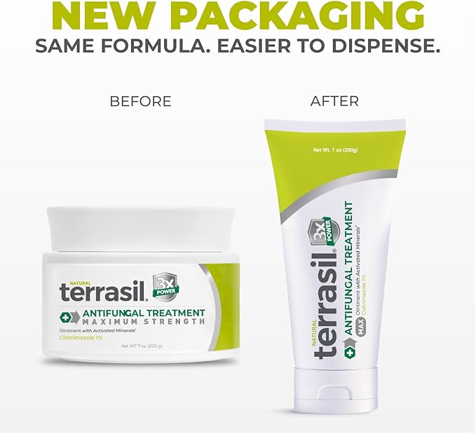 terrasil Clotrimazole Antifungal Cream, Relief for Fungal Yeast Infections, Jock Itch, Athletes Foot, Ringworm for Men & Women, Clinically Proven Treatment. FSA-HSA Eligible (7oz) – Packaging May Vary