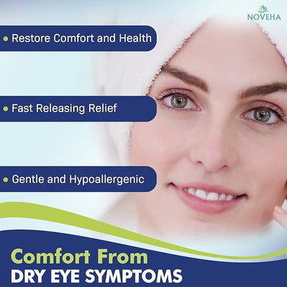 NOVEHA 60PCs Daily Hygienic Eyelid & Lash Wipes | For Blepharitis & Itchy Eyes, Demodex | Individually Wrapped Refreshening Eyelid Wipes, Natural Makeup Remover & Calming Moisturizer