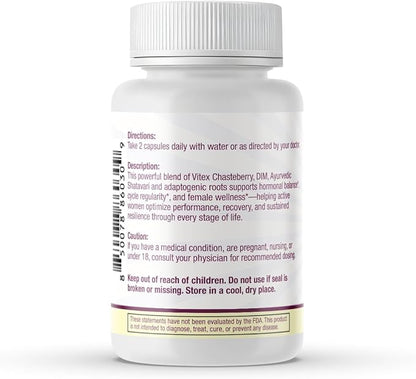 Pin Up Girl Vitex Chasteberry + DIM & Shatavari – Hormonal Balance Supplement for Women – Supports Hormonal Balance, Cycle Health & Reproductive Wellness – 4600mg - 60 Capsules (2-Pack)