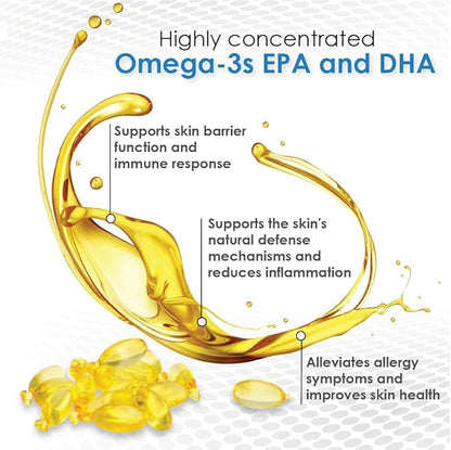 Omega Caps HP Snip Tips for Cats and Small Dogs High Potency EPA and DHA Maximum Bioavailability Fish Oil Supplement Vet Formulated Made in USA Skin Coat Joint and Heart Health 60 Capsules