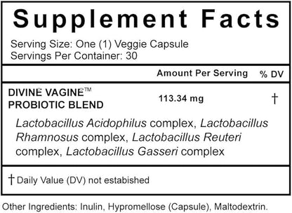 Flower Power Divine Feminine Wellness Blend Capsules – Daily Herbal & Probiotic Supplement for Women’s Balance & Wellness – 30 Count