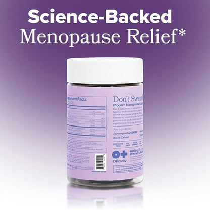 O Positiv MENO Gummies for Menopause, 30 Servings (Pack of 2) - Hormone-Free Supplements for Women with Black Cohosh & Ashwagandha KSM-66 - Helps Alleviate Hot Flashes, Night Sweats, & Mood Swings