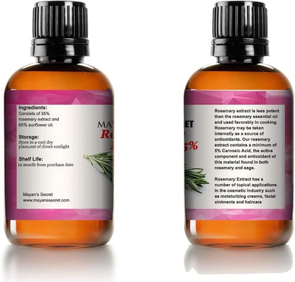 Pure Carrier and Essential Oils for Skin Care, Hair, Body Moisturizer for Face-Anti Aging Skin Care (Rosemary Oil Extract Oil 5%, 4oz)