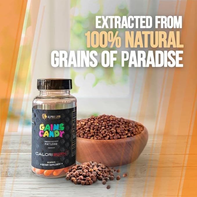 ALPHA LION Gains Candy, Pills that Support Weight Loss, Energy Supplements, 100% Natural Extract, Calorie Burning, Regulates Healthy Metabolism, 60 Capsules (Fat Loss - CaloriBurn®)