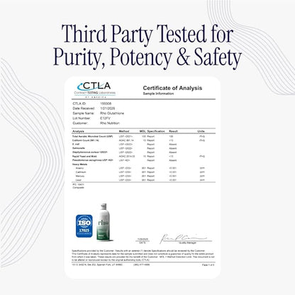 Rho Nutrition Liposomal Glutathione - Ultra High Absorption Liquid Glutathione Supplement - Supports Natural Detoxification, Immune System, Skin Health, Mental Clarity & Overall Well-Being