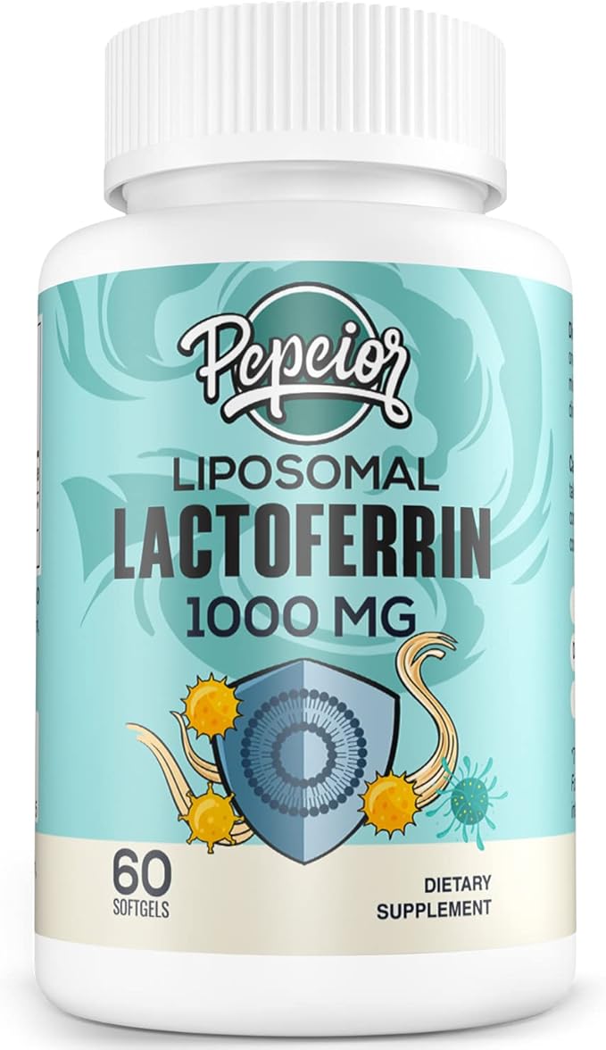 Liposomal Bovine Lactoferrin 1000 mg - Higher Absorption - for Iron Absorption & Immune Function Lactoferrin Supplements for Adults, 60 Softgels