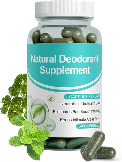 Mintora Bad Breath Capsules with Chlorophyll, Body Deodorizing Supplement, Chlorophyll Capsules, Internal Deodorant Supplement for Men & Women, Natural Odor Control for Bad Breath & Gut Health(1PC)