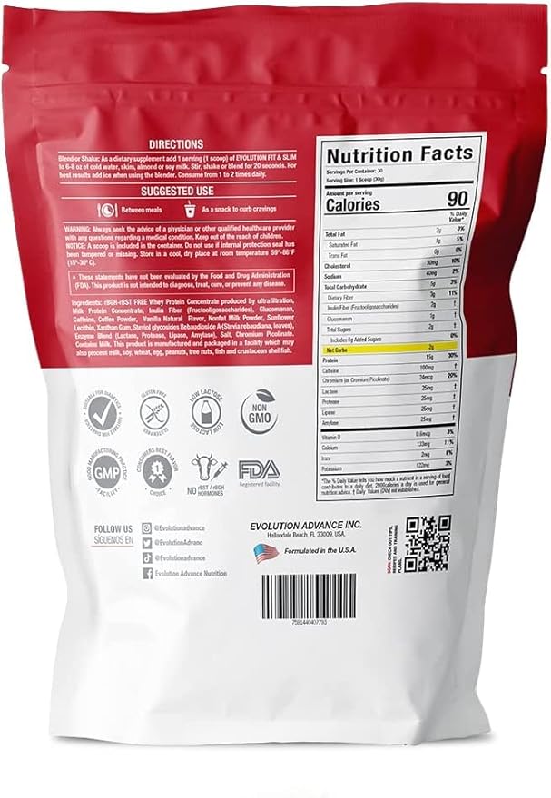 Evolution Advance Nutrition Fit & Slim Blend – Grass-Fed Whey Protein Powder for Easy Digestion, Keto-Approved, Non-GMO, Stevia Sweetened, Natural Flavor – 2 Pounds (Frappullicious Coffee)