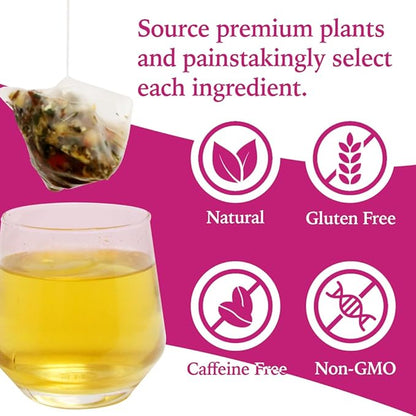 LEAFROOT Natural PCOS Tea for Women to Get Pregnant Fast, Herbal Spearmint Nettle leaf for Hormone Balance Bliss & Ovulation Fertility Tea, Overall Wellness to Regulate Menstrual Cycle and Womb Detox