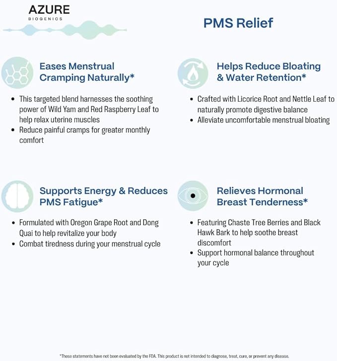 PMS Relief Liquid Herbal Supplement for Women*–Hormone Balance with Chasteberry, Dong Quai & Wild Yam–Estrogen-Free, Herbal Support for Cramps, Bloating, Fatigue, Breast Pain & Mood*