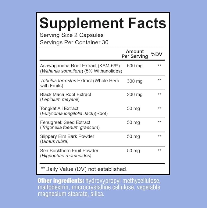 Premium Vaginal Moisture Support Capsules - Vaginal Moisture & Mood, Sexual Function, & Relaxation, Vaginal Dryness, Feminine Wellness & Intimacy, KSM 66 Ashwagandha, Slippery Elm & Maca - 60 Capsules