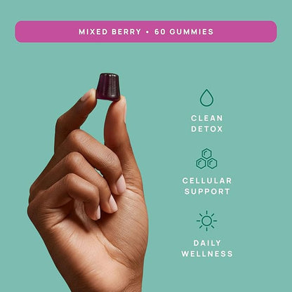 Total Detox, Heavy Metal Detox for Adults- Zeolite, Chlorella, Milk Thistle, Shilajit & Iodine, Toxin Cleanser, Pineal Decalcification, Fluoride Cleanse, Heavy Metal Cleanse, 60 Mixed Berry Gummies