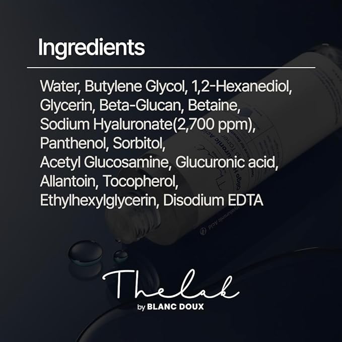 THE LAB by BLANC DOUX Oligo Hyaluronic Acid Hydrating Toner 200ml– Hydrating Toner for Sensitive Skin, pH Balance, Korean Skin Care, Alcohol-Free, Vegan Formula, 6.76 fl. oz