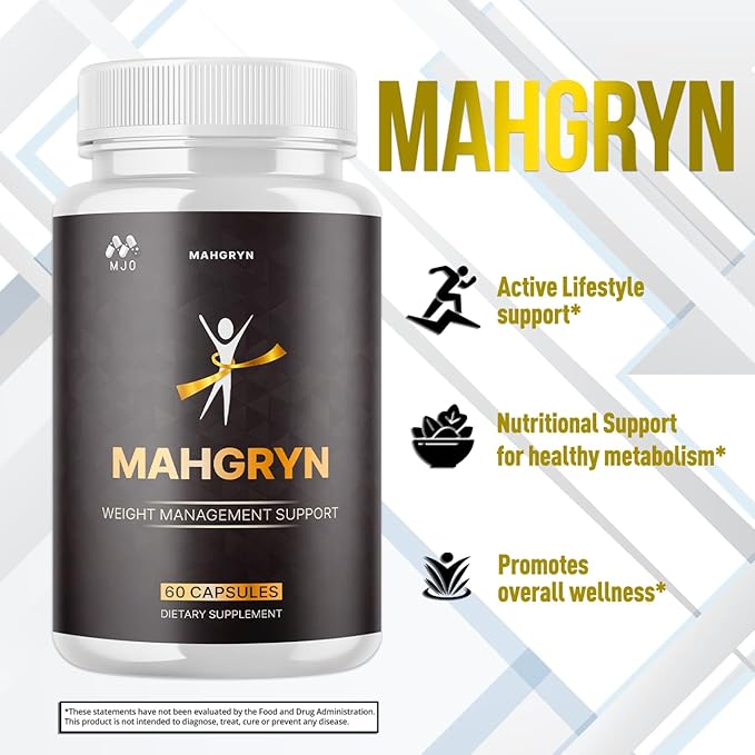 Mahgryn Capsules, Official Mahgryn Pills with All Natural Ingredients, Advanced Overall Health and Wellness Vitamin Supplement Formula for Maximum Strength Multivitamin Support (60 Capsules)