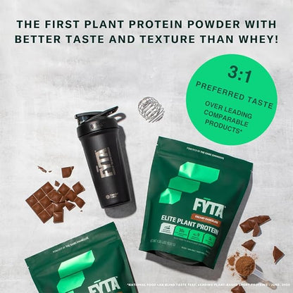 FYTA Vegan Protein Powder - Plant Based Protein Powder with Better Taste & Texture Than Whey Protein - 30g Non-GMO & Dairy Free Protein Powder Vegan - Protein Powder for Women & Men - Cafe Latte 630g
