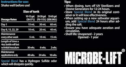 MICROBE-LIFT Special Blend Aquarium Treatment, Fish Tank Water Conditioner for Freshwater and Saltwater Tanks, Helps with Aquarium Algae Control and Odor, 1 Gallon (SBHG1)