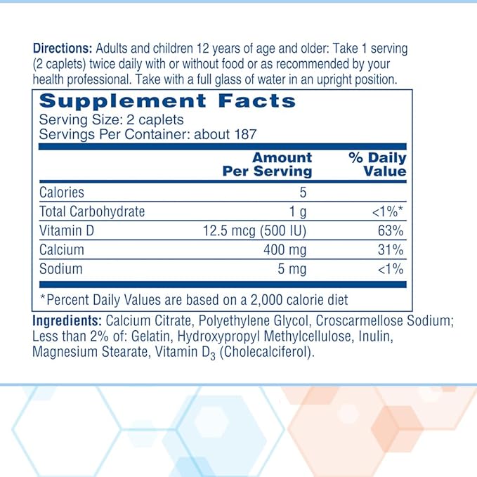 Citracal Petites- Calcium Citrate with Vitamin D3, Bone Health Support, Calcium Supplement for Ages 12+, 375 Count (Packaging May Vary)