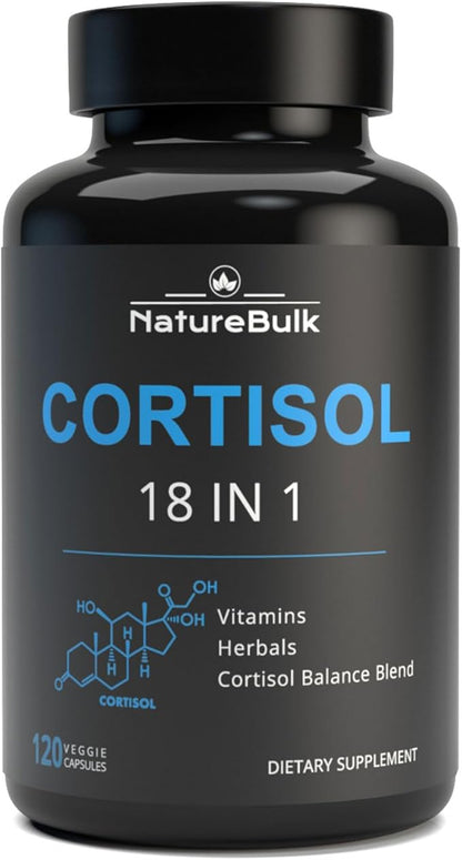 Cortisol Supplements for Women, 18-in-1 - Premium Blend with Ashwagandha, Rhodiola, Magnesium & L-Theanine - Stress Response Support & Mood Enhancement Formula - 120 Vegetarian Capsules