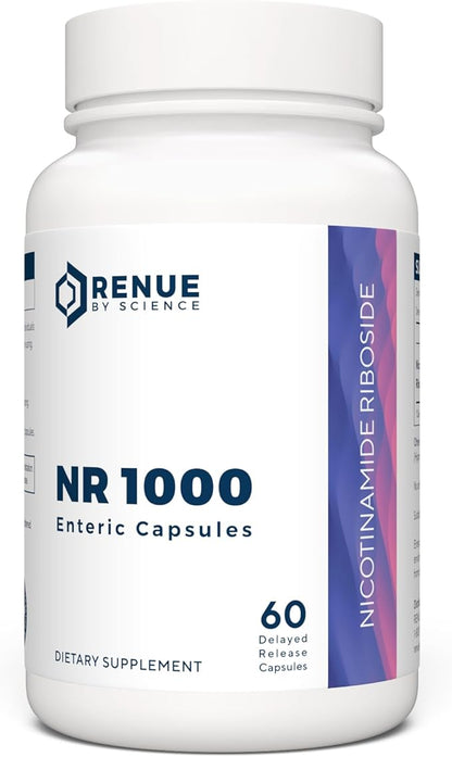 Renue By Science Nicotinamide Riboside | High Strength NAD Supplement | 60 Nicotinamide Enteric-Coated Capsules - 1000mg Nicotinamide Riboside per Serving | Manufactured in the USA Third-Party Tested
