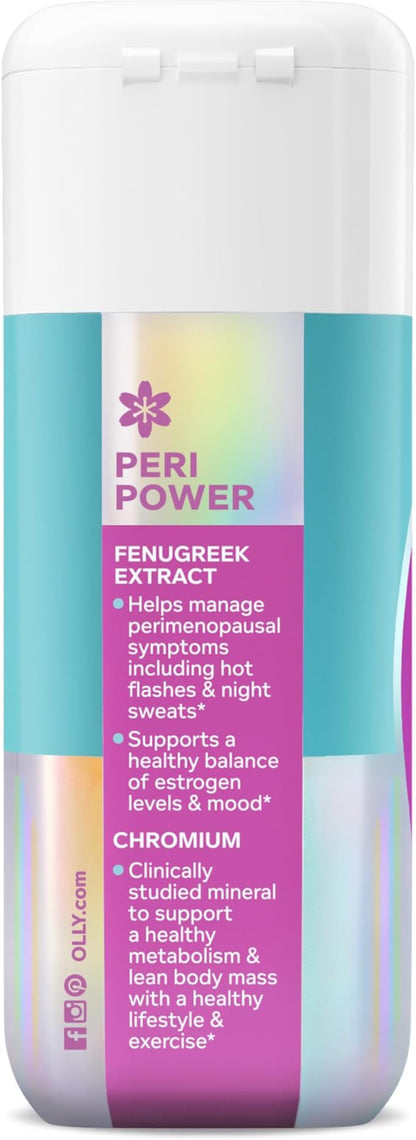 OLLY Balanced Perimeno Capsules, Supports Hormonal Balance, Mood & Metabolism During Perimenopause,* Fenugreek Extract, Chromium, 30 Day Supply - 30 Count
