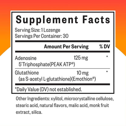 Seeking Health Energy Nutrients - Nutritional Supplement for Energy Support† - Supports Memory, ATP Production & Vitality† with Glutathione and ATP - 30 Lozenges