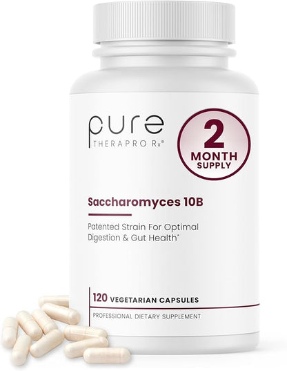 Saccharomyces Boulardii Probiotics 10 Billion CFU Made in USA | No Fillers Patented Strain: Lynside CNCM I-3799 Probiotics for Men and Women | Pure TheraPro Rx, Pharma Grade 120 Count