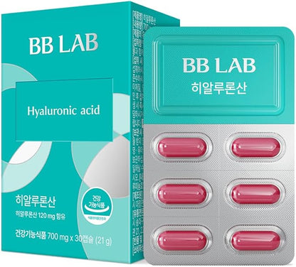 BB LAB Hyaluronic Acid Supplement, Korea Hyaluronic Acid 120mg, Skin Hydration, Moisture Support, Fast Absorption, Capsule Type