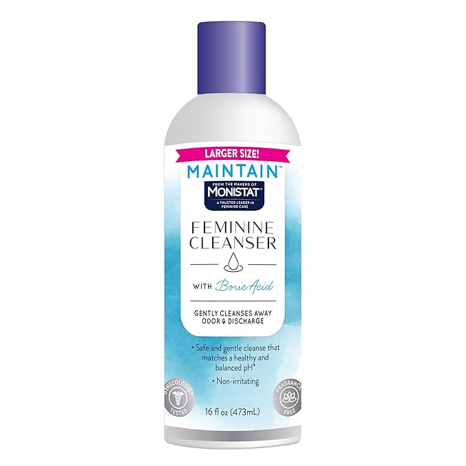 Monistat Boric Acid Feminine Wash, Fragrance-Free Intimate Wash for Women with Gentle pH-Balanced Formula, 16 Fl Oz