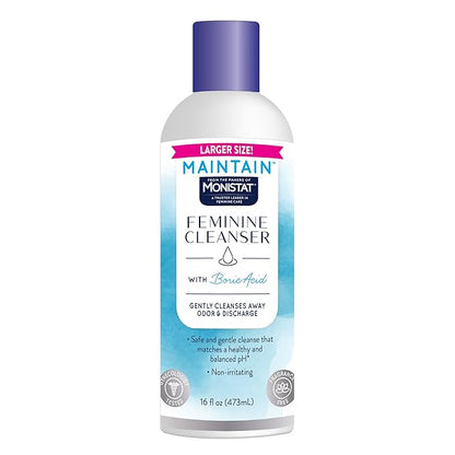 Monistat Boric Acid Feminine Wash, Fragrance-Free Intimate Wash for Women with Gentle pH-Balanced Formula, 16 Fl Oz