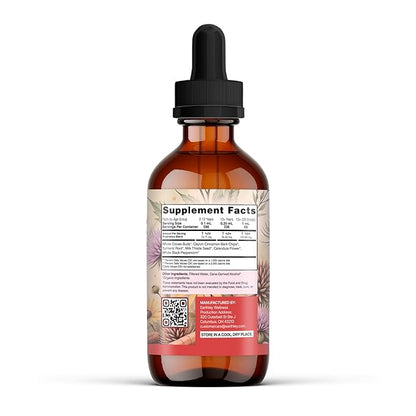 Earthley Wellness Candida Cleanse, Herbal Tincture for Yeast Overgrowth, Gut and Liver Support, Organic Digestive Balance Supplement (2 Oz)